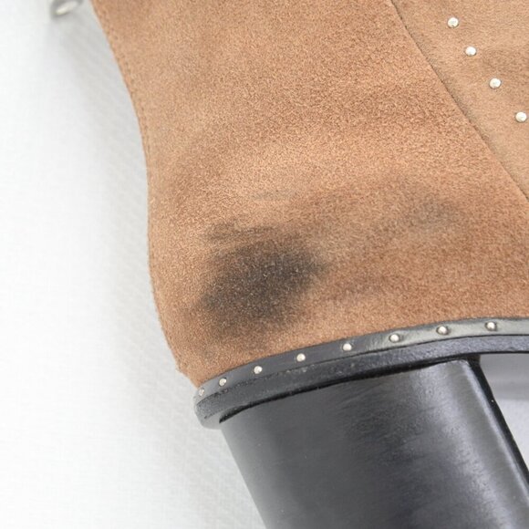 Rag & Bone Willow Brown Suede Studded Heeled Boots Sz 7 - Picture 9 of 11